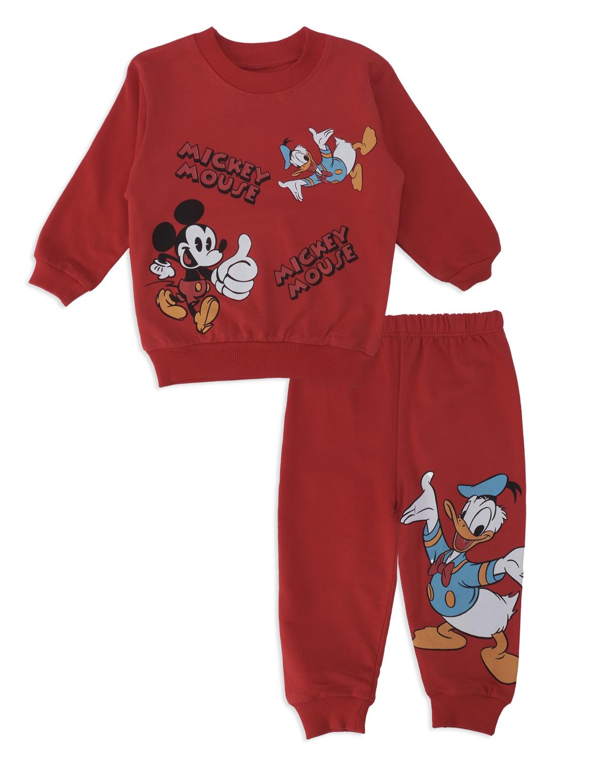 Erkek Bebek Mickey Mouse Disyney Baskılı 2'li Alt Üst Takım