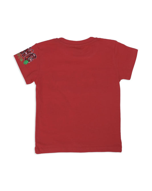 Erkek Çocuk Happy King Yazı Baskılı Kısa Kol Likralı T-Shirt
