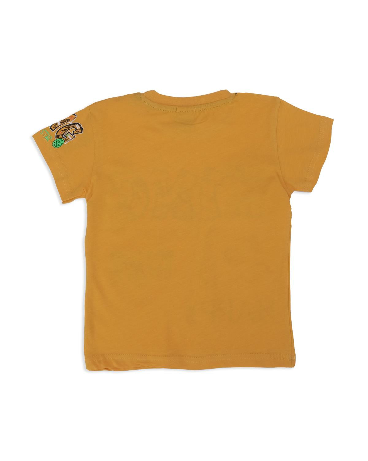 Erkek Çocuk Happy King Yazı Baskılı Kısa Kol Likralı T-Shirt