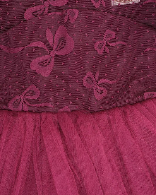 Kız Çocuk Kolu Fırfırlı Fiyonk Detay Fermuarlı Tokalı Elbise