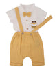 Erkek Bebek Müslin Gömlekli Kısa Kol Papyonlu Salopet 2'li Takım