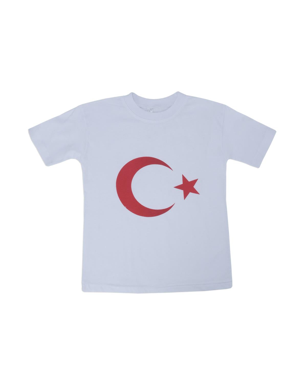 Unisex Çocuk Türk Bayrağı Baskılı Kısa Kol T-Shirt