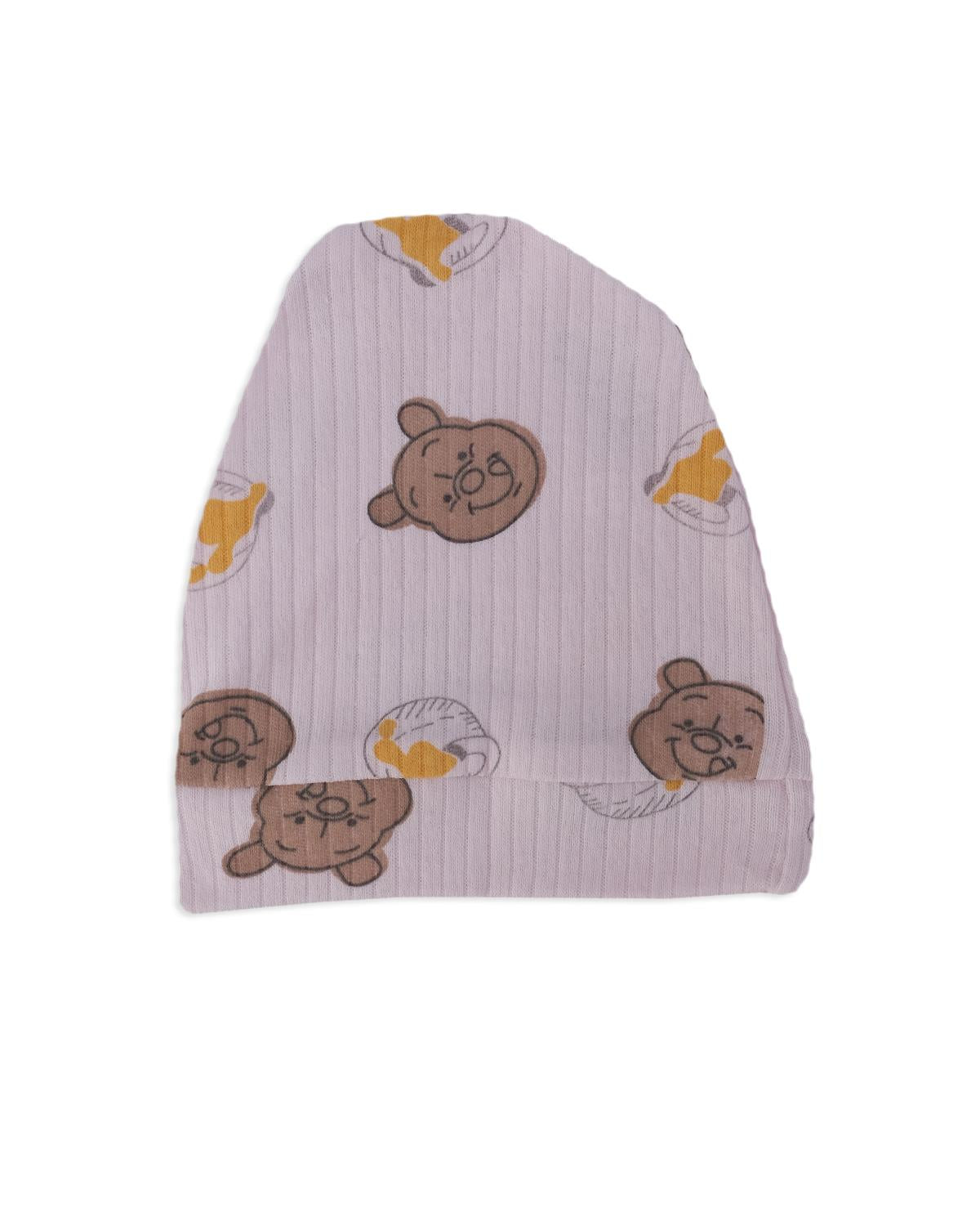 Unisex Bebek Winie The Pooh Baskılı Şapkalı Çıtçıtlı Patikli Tulum