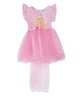 Kız Çocuk Barbie Baskılı Fırfır Kol Tütü Kuyruklu Tüllü Elbise