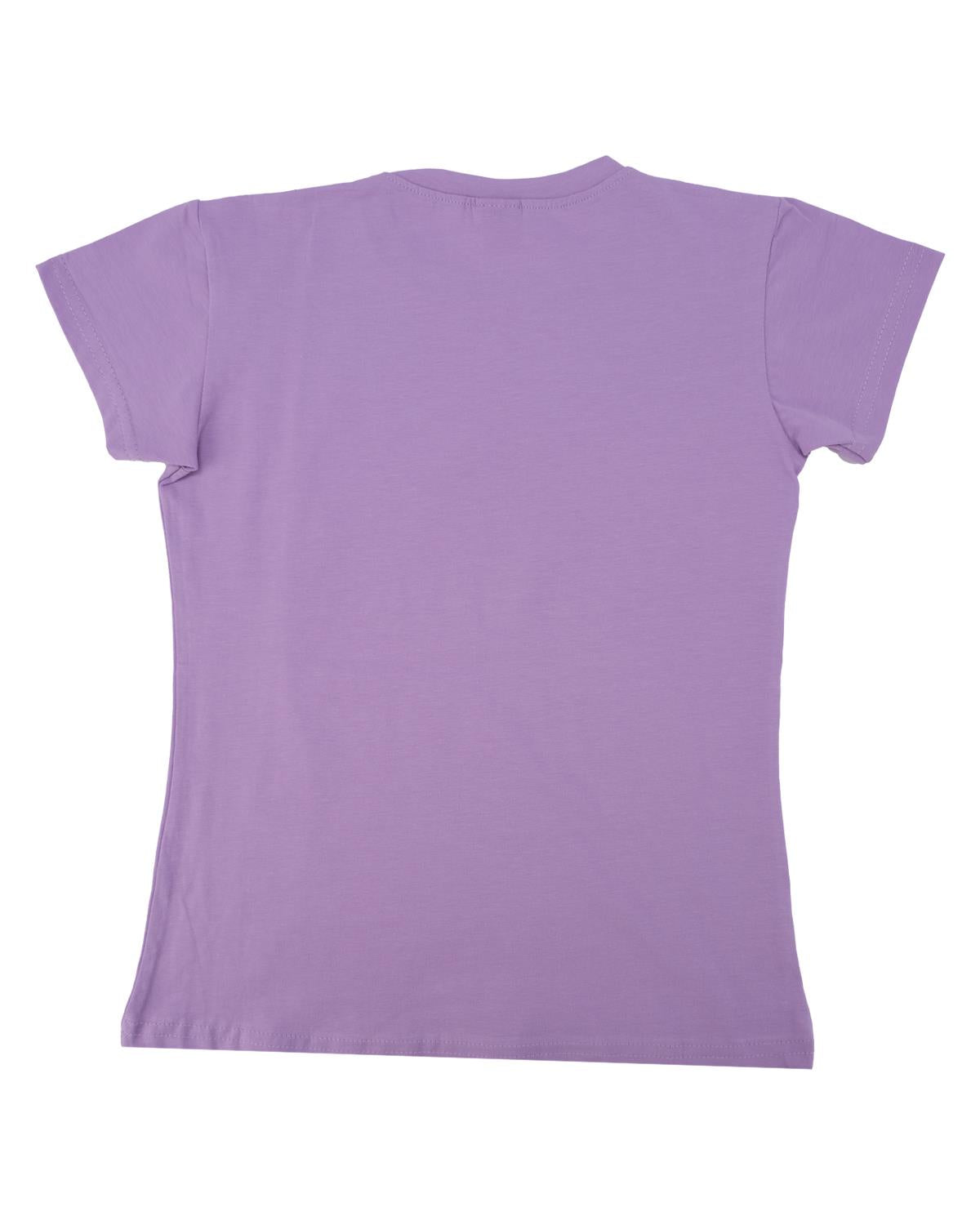 Kız Çocuk Bisiklet Yaka Baskılı T-shirt