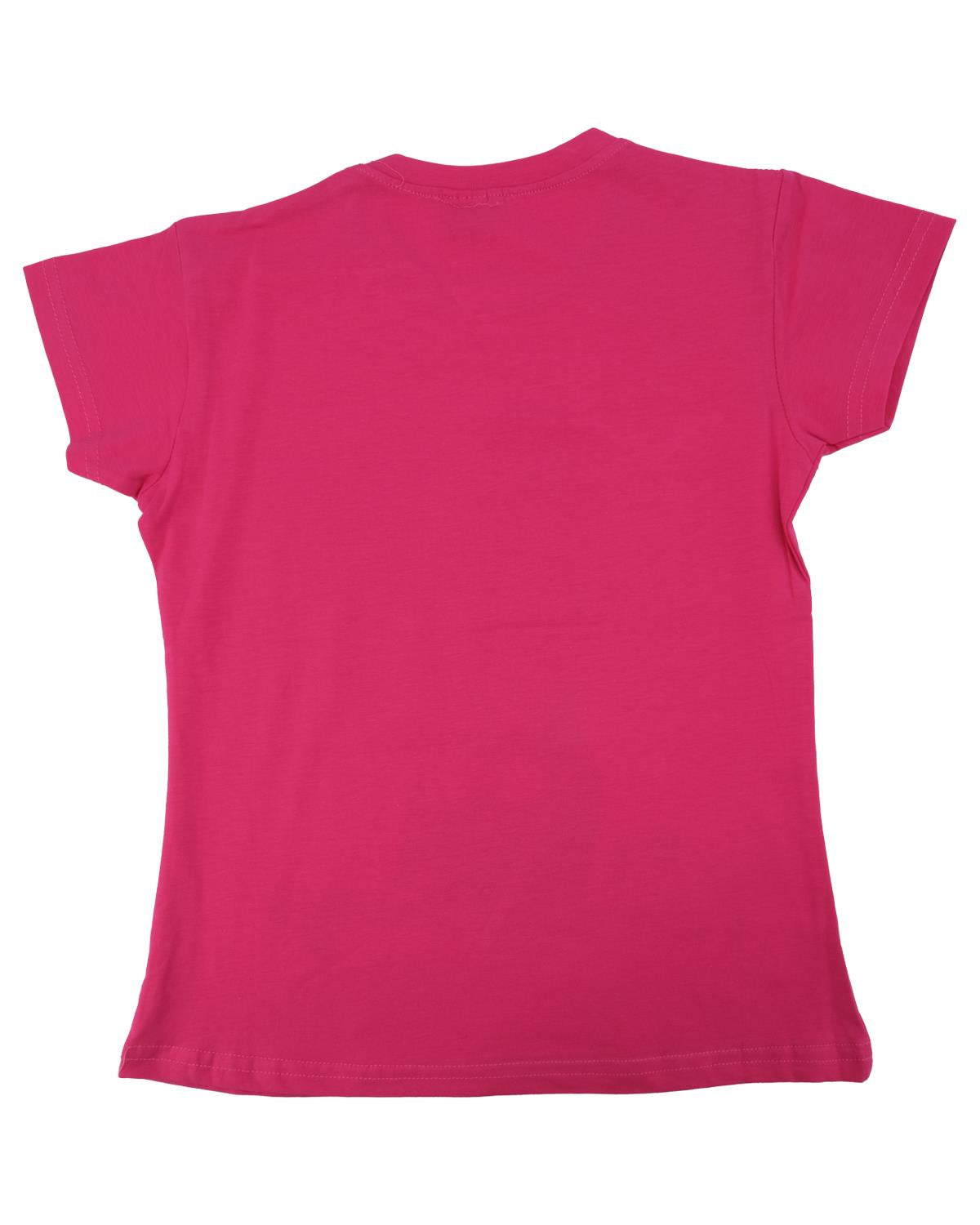 Kız Çocuk Bisiklet Yaka Baskılı T-shirt