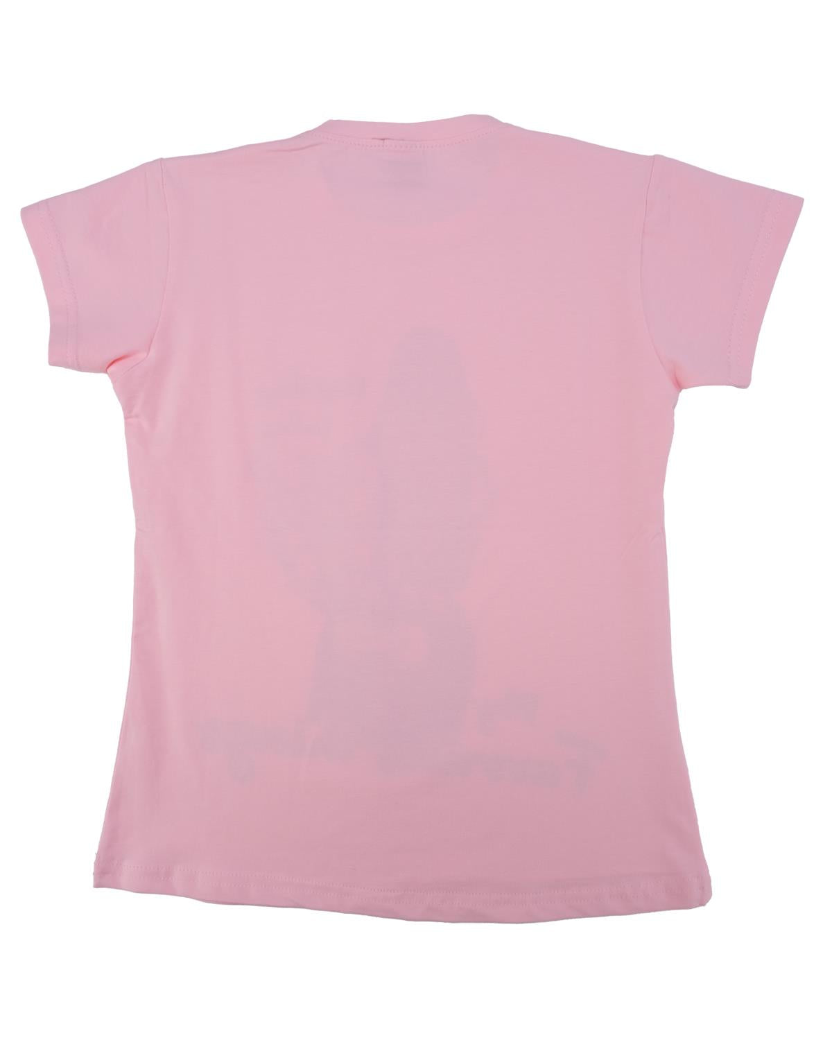 Kız Çocuk Bisiklet Yaka Baskılı T-shirt