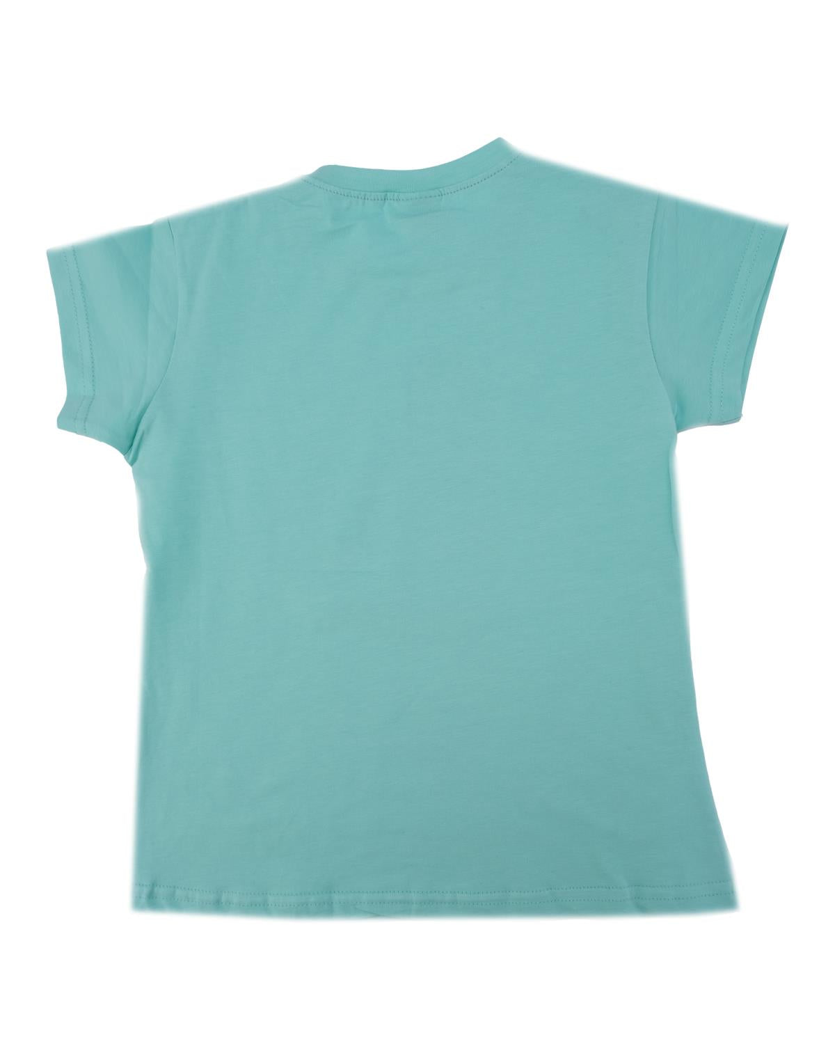 Kız Çocuk Bisiklet Yaka Baskılı T-shirt