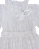 Kız Çocuk Büyük Puantiyeli Tokalı Tül Abiye Düğün Elbisesi