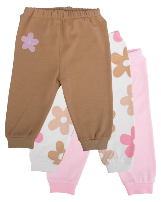 Çiçek Desenli Pijama Altı 3'lü Set