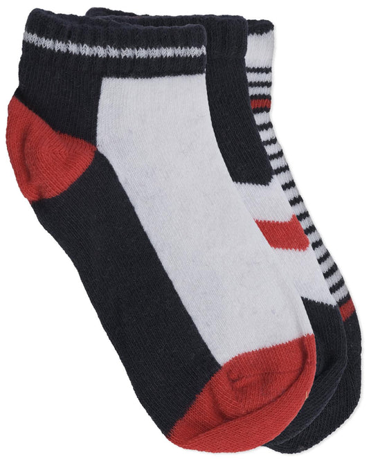 Erkek Çorap Çarpraz Şeritli Çizgili Desenli 3'lü Patik Çorap