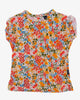 Renkli Çiçek Desenli Kolları Büzgülü T-shirt 2'li Set