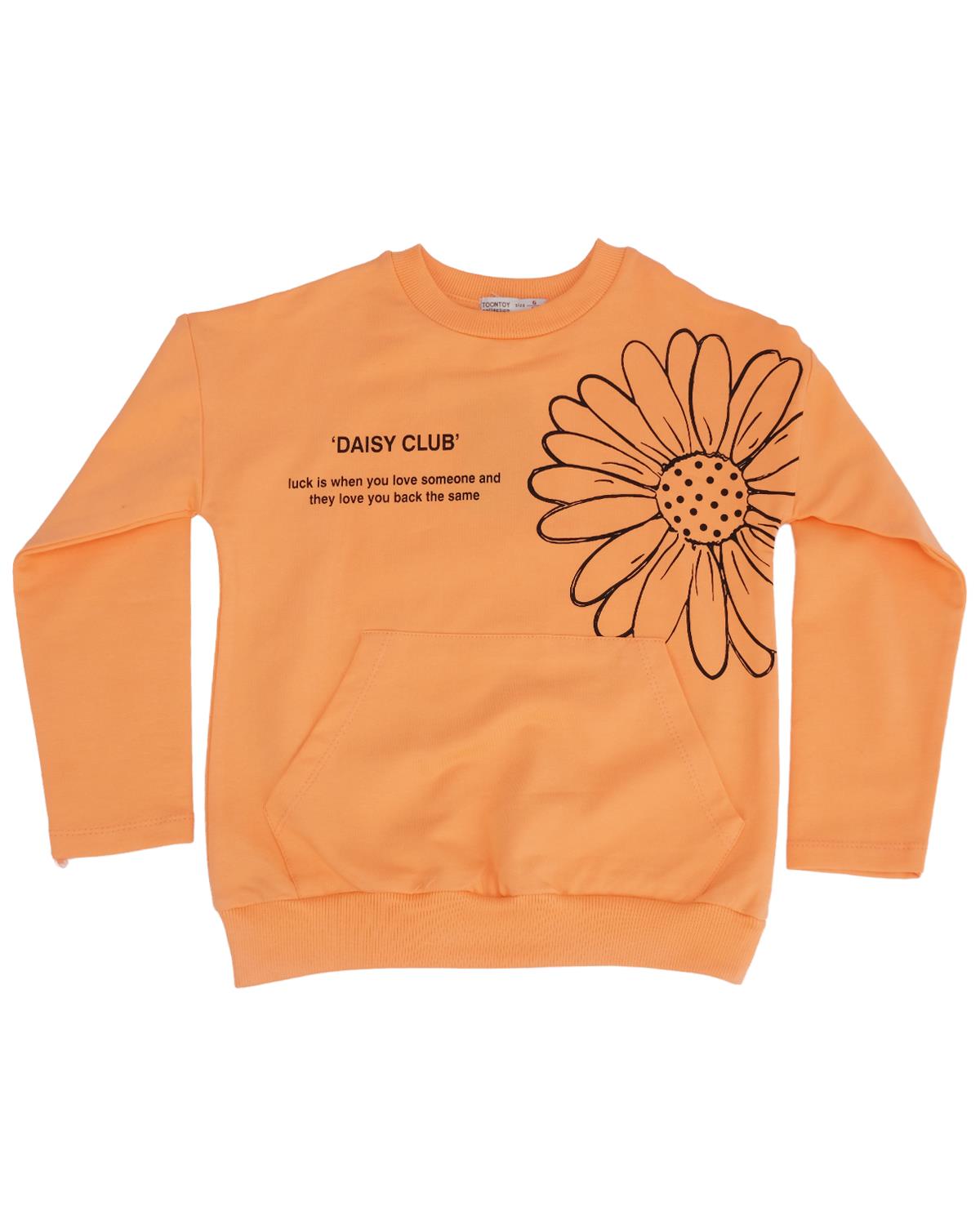 Daisy Baskılı Bisiklet Yaka Sweatshirt