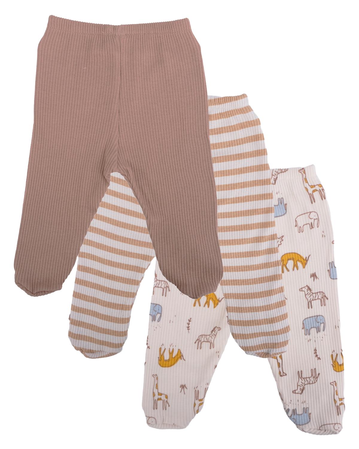 Fil Desenli Çoraplı Pijama Altı 3'lü Set