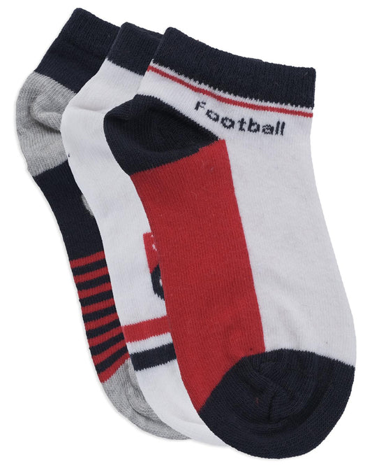 Erkek Çocuk Spor Futbol Topu Desenli Bilek Çorap 3'lü Set
