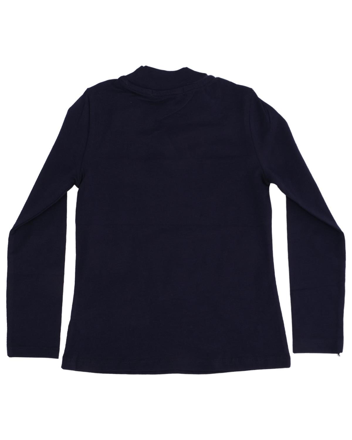 Dantel Detaylı Dik Yaka Uzun Kollu T-shirt