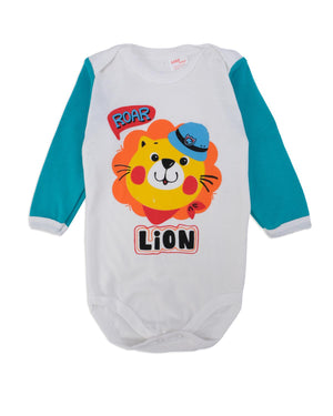 Lion Baskılı Uzun Kollu Çıtçıtlı Zıbın