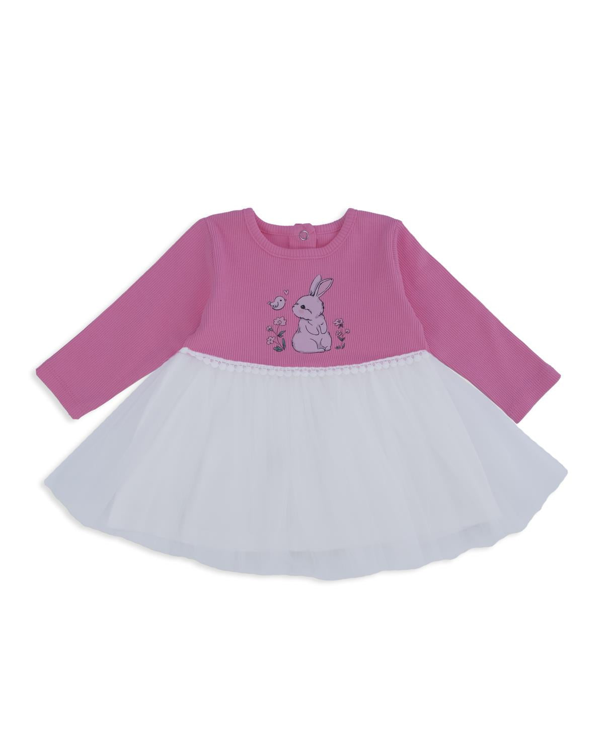 Kız Çocuk Bebek Raporlu Tavşanlı Çiçekli Tüllü Elbise