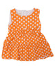 Kız Bebek Büyük Puanlı Fiyonklu Fırfırlı Kilotlu Elbise 2'Li Set
