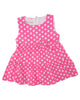 Kız Bebek Büyük Puanlı Fiyonklu Fırfırlı Kilotlu Elbise 2'Li Set