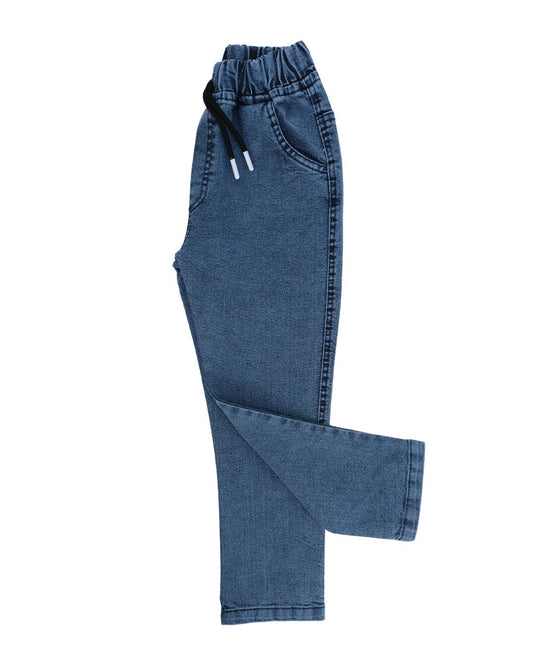 Likralı Beli Lastikli Kot Pantolon