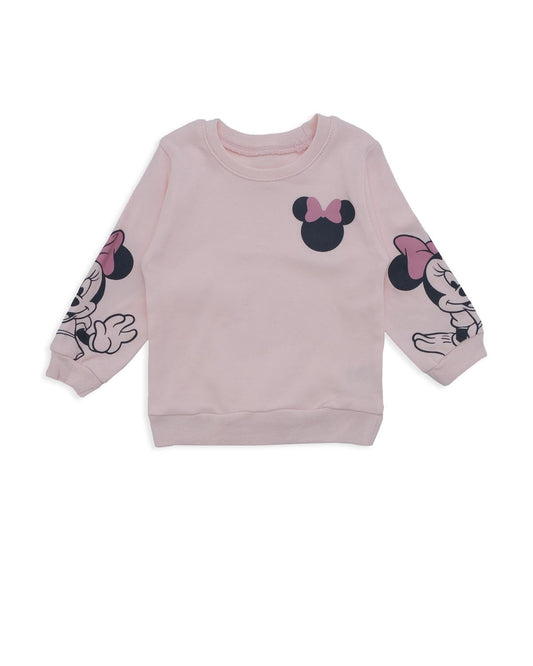 Kız Bebek Mickey Mouse Baskılı Kol Detay Alt Üst Eşofman Takımı