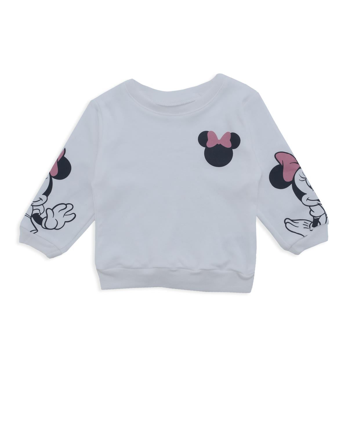 Kız Bebek Mickey Mouse Baskılı Kol Detay Alt Üst Eşofman Takımı