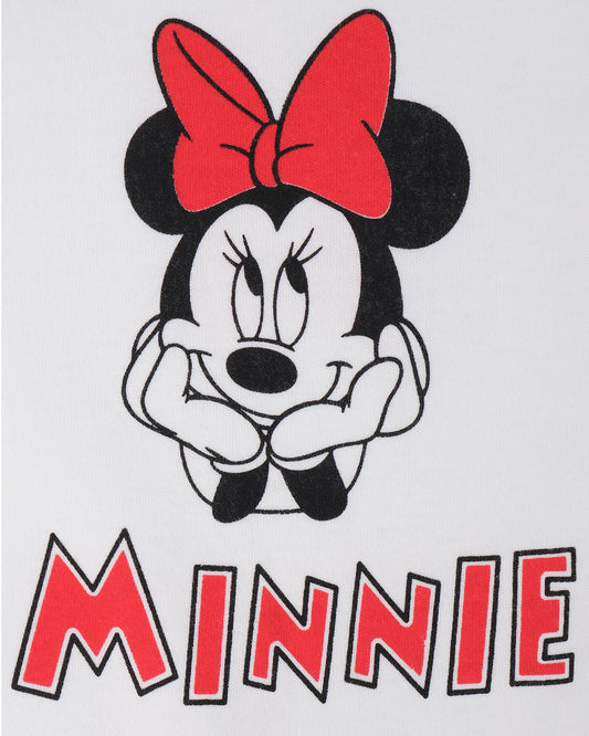Kız Bebek Mickey Mouse Baskılı Çıtçıtlı Uzun Kol Tulum