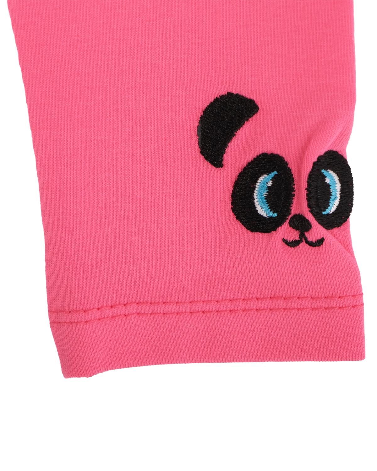 Paçası Panda Nakışlı Tayt
