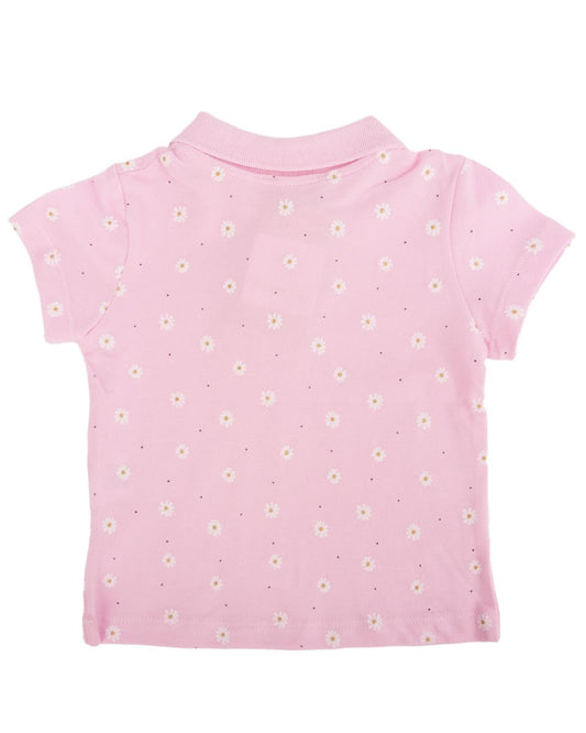 Papatya Desenli Polo Yaka T-shirt