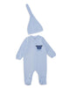 Unisex Bebek Hayvan Nakışlı Raporlu Çıtçıtlı Şapkalı Patikli Tulum