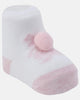 Kız Bebek Ponpon Detaylı Desenli 2'li Kısa Bilek Çorap