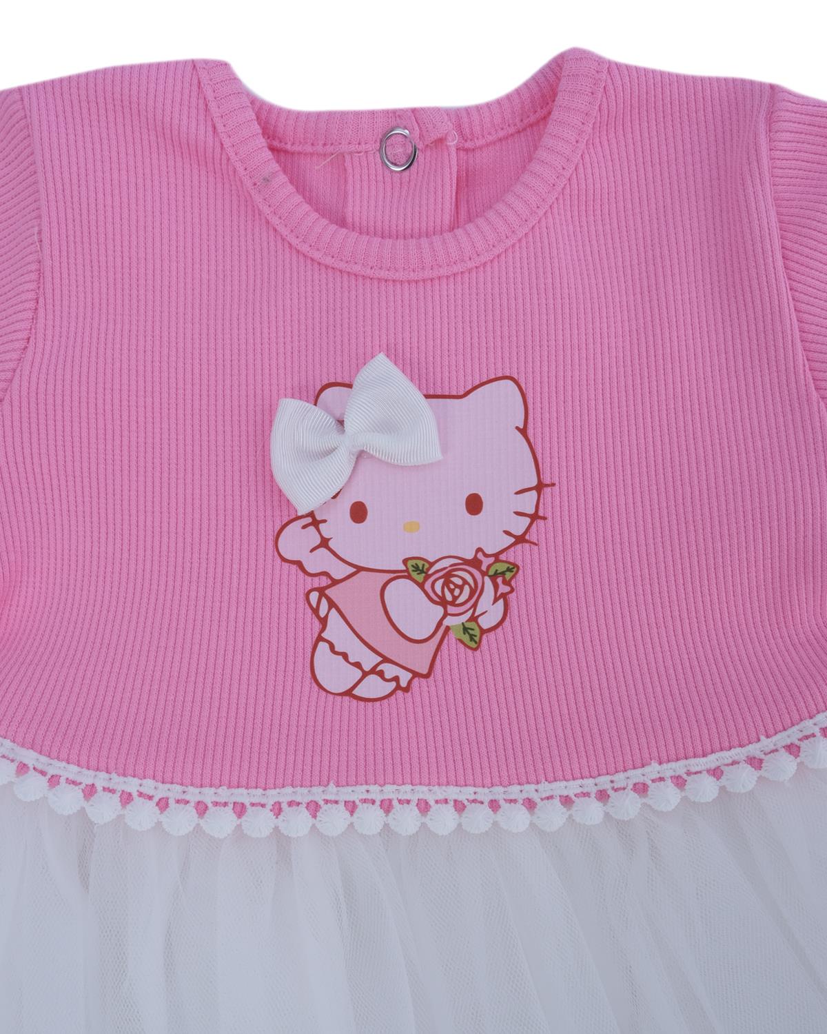 Kız Çocuk Bebek Raporlu Fiyonklu Hello Kitty Tüllü Elbise