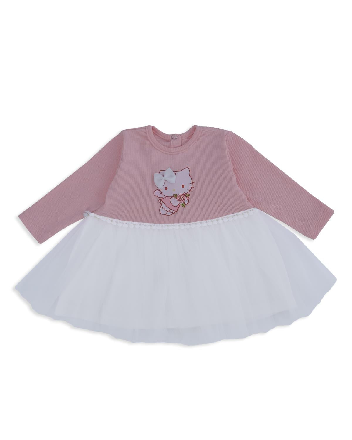 Kız Çocuk Bebek Raporlu Fiyonklu Hello Kitty Tüllü Elbise