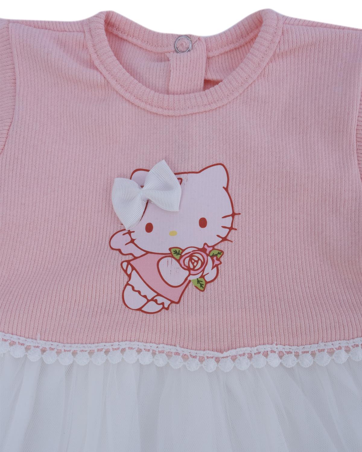 Kız Çocuk Bebek Raporlu Fiyonklu Hello Kitty Tüllü Elbise