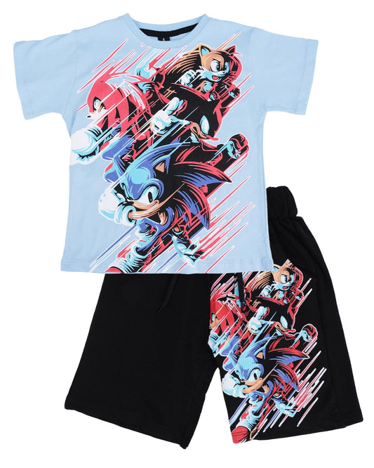 Sonic Baskılı T-shirt Şort Takım