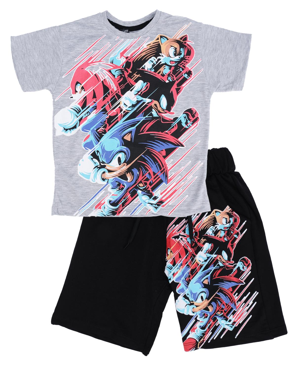Sonic Baskılı T-shirt Şort Takım