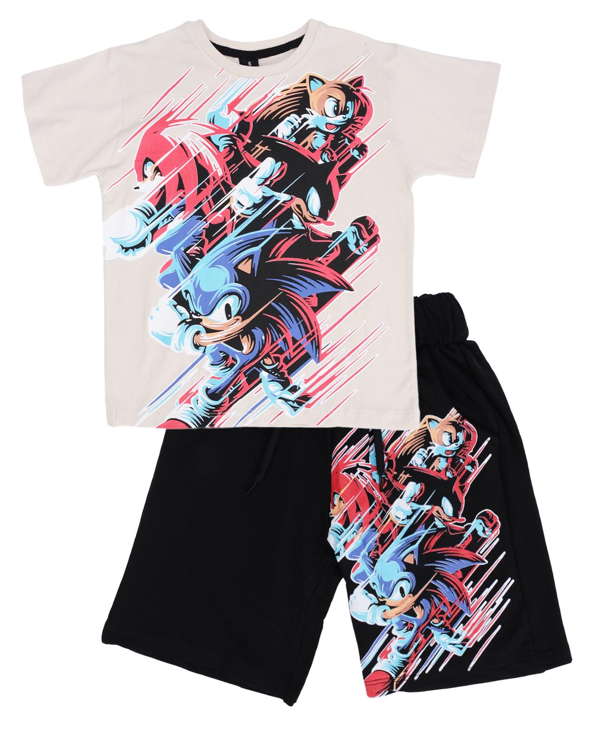 Sonic Baskılı T-shirt Şort Takım