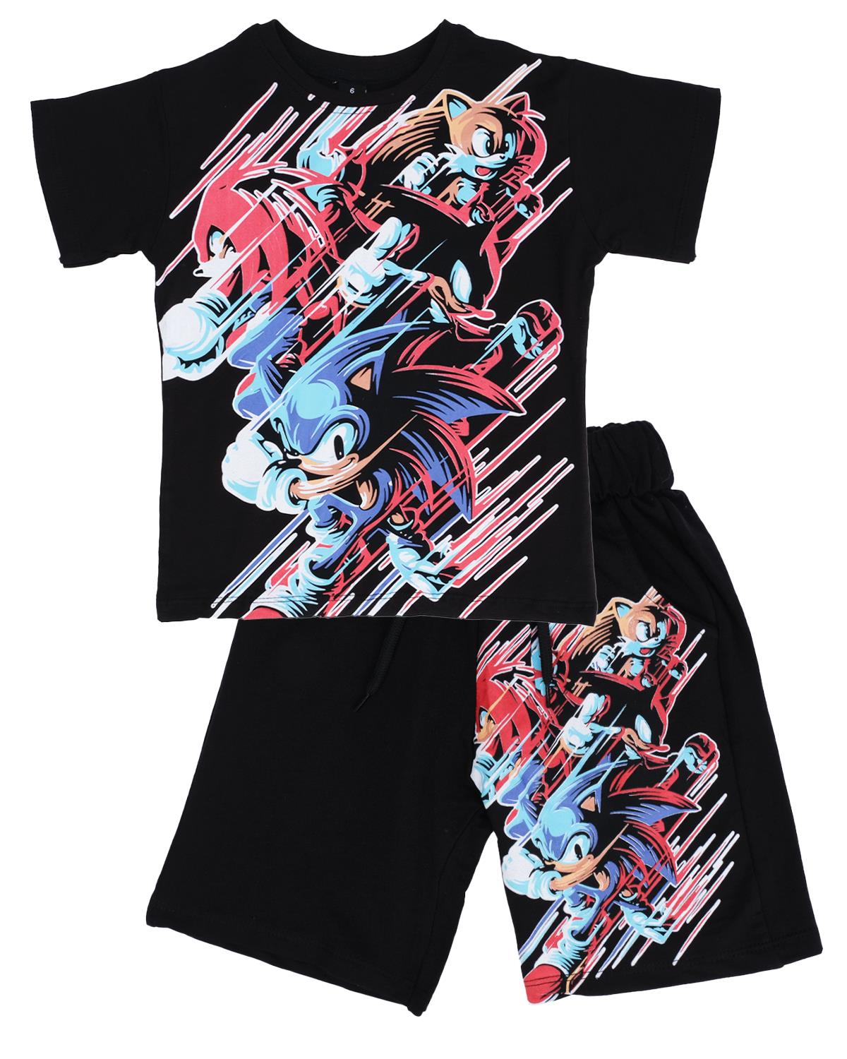 Sonic Baskılı T-shirt Şort Takım