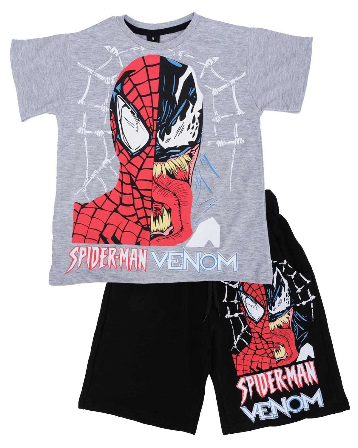 Spider-Man Baskılı T-shirt Şort Takım