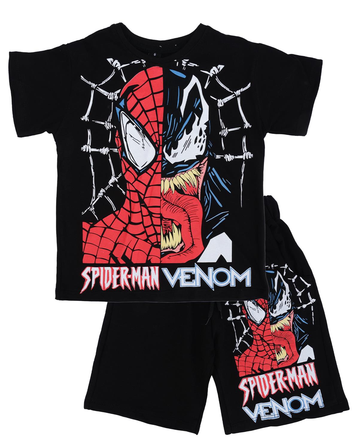 Spider-Man Baskılı T-shirt Şort Takım