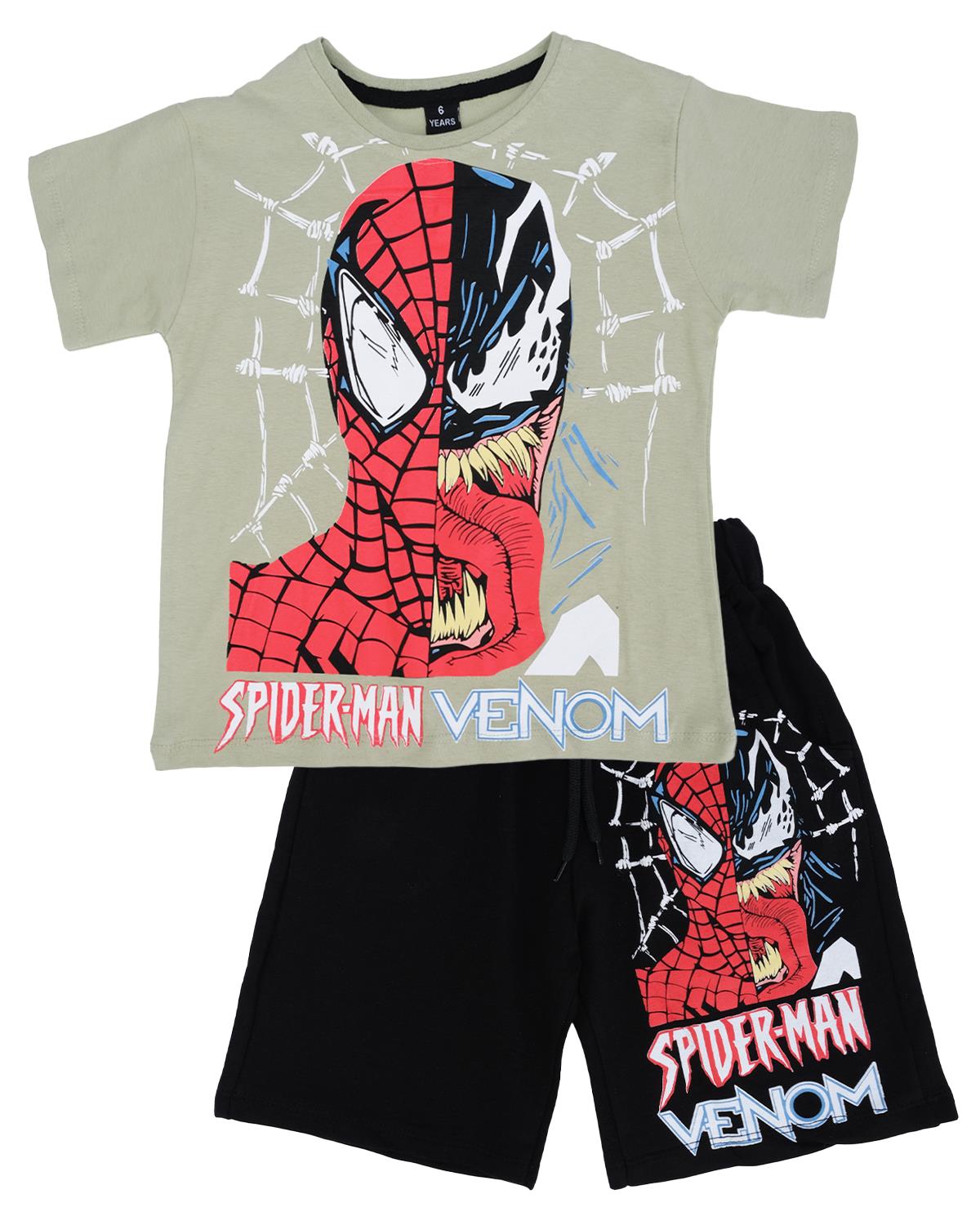 Spider-Man Baskılı T-shirt Şort Takım