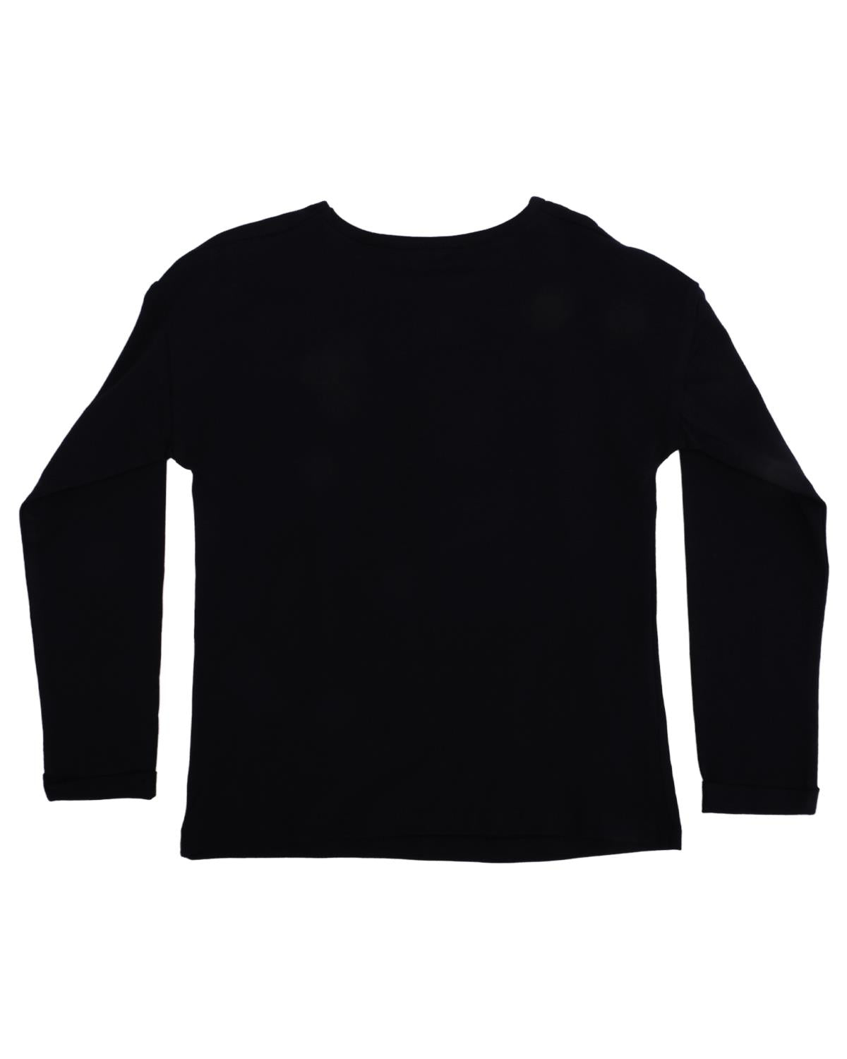 Baskılı Bisiklet Yaka Uzun Kollu T-shirt