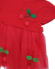 Kız Çocuk Bebek Tüllü Kirazlı Elbise Fiyonk Detay Penye Tütü