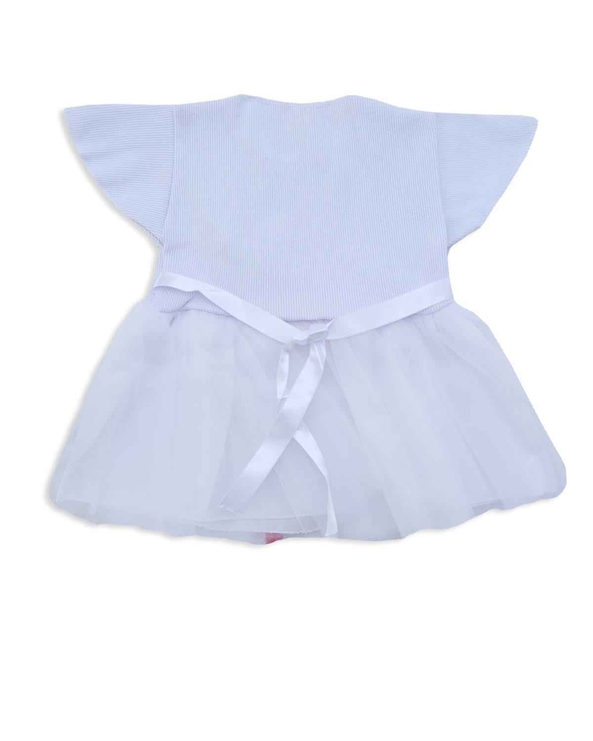 Kız Çocuk Bebek Tüllü Kirazlı Elbise Fiyonk Detay Penye Tütü