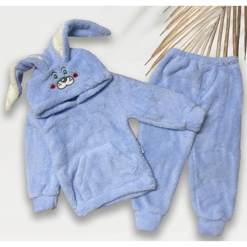 Unisex Welsoft Tavşan Peluş Erkek Kız Çocuk Alt Üst 2'Li Takım