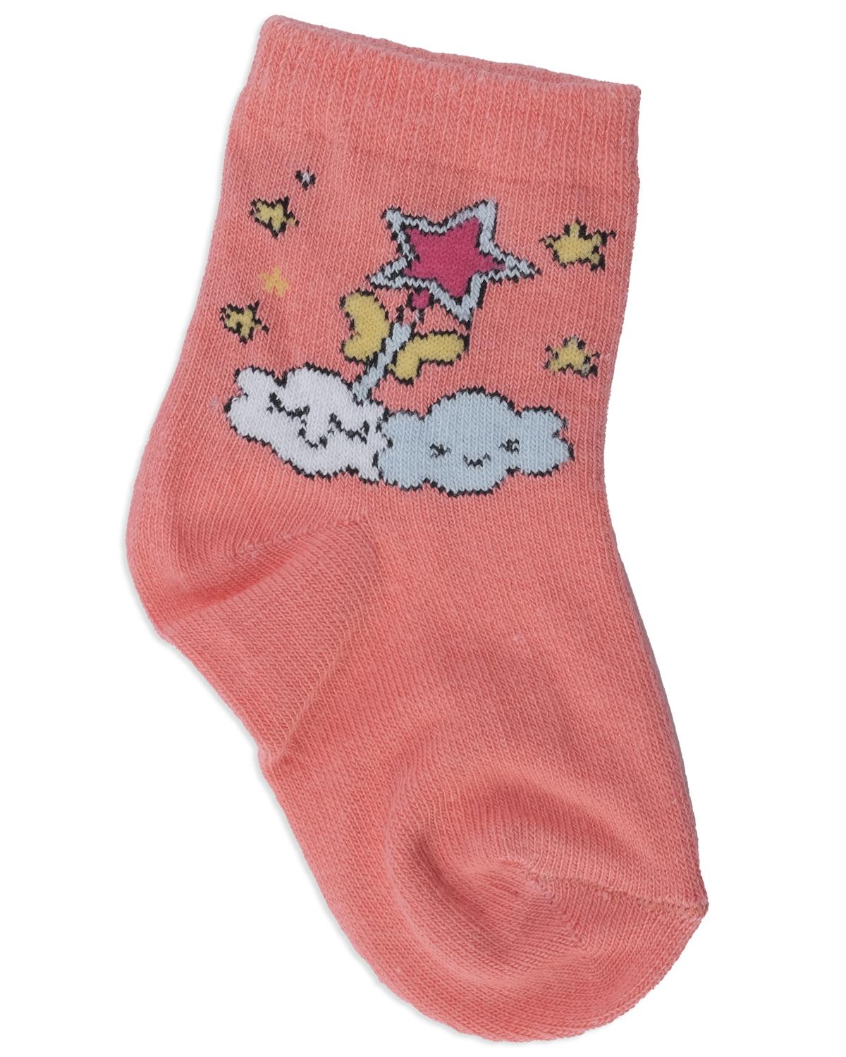 Kız Çocuk Yıldız Desenli Baskılı Bilek Çorap 3'lü Set