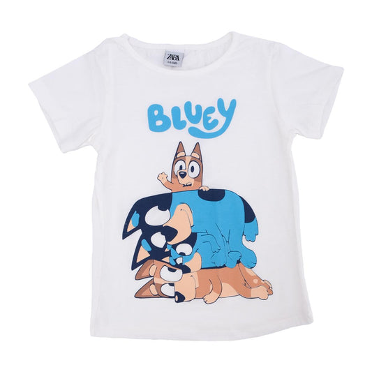 Kız Çocuk Disney Bluey Köpek Baskılı 2'li Alt Üst Şort Takım